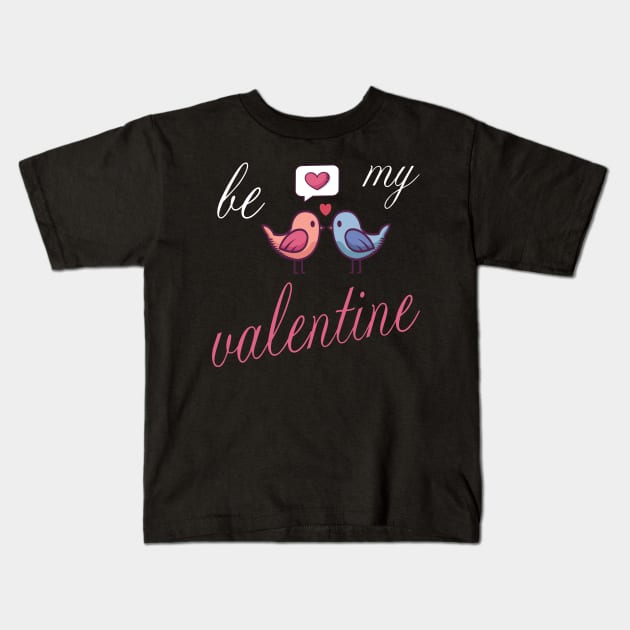 valentines day birds in love birdie couple gift Kids T-Shirt by Lomitasu